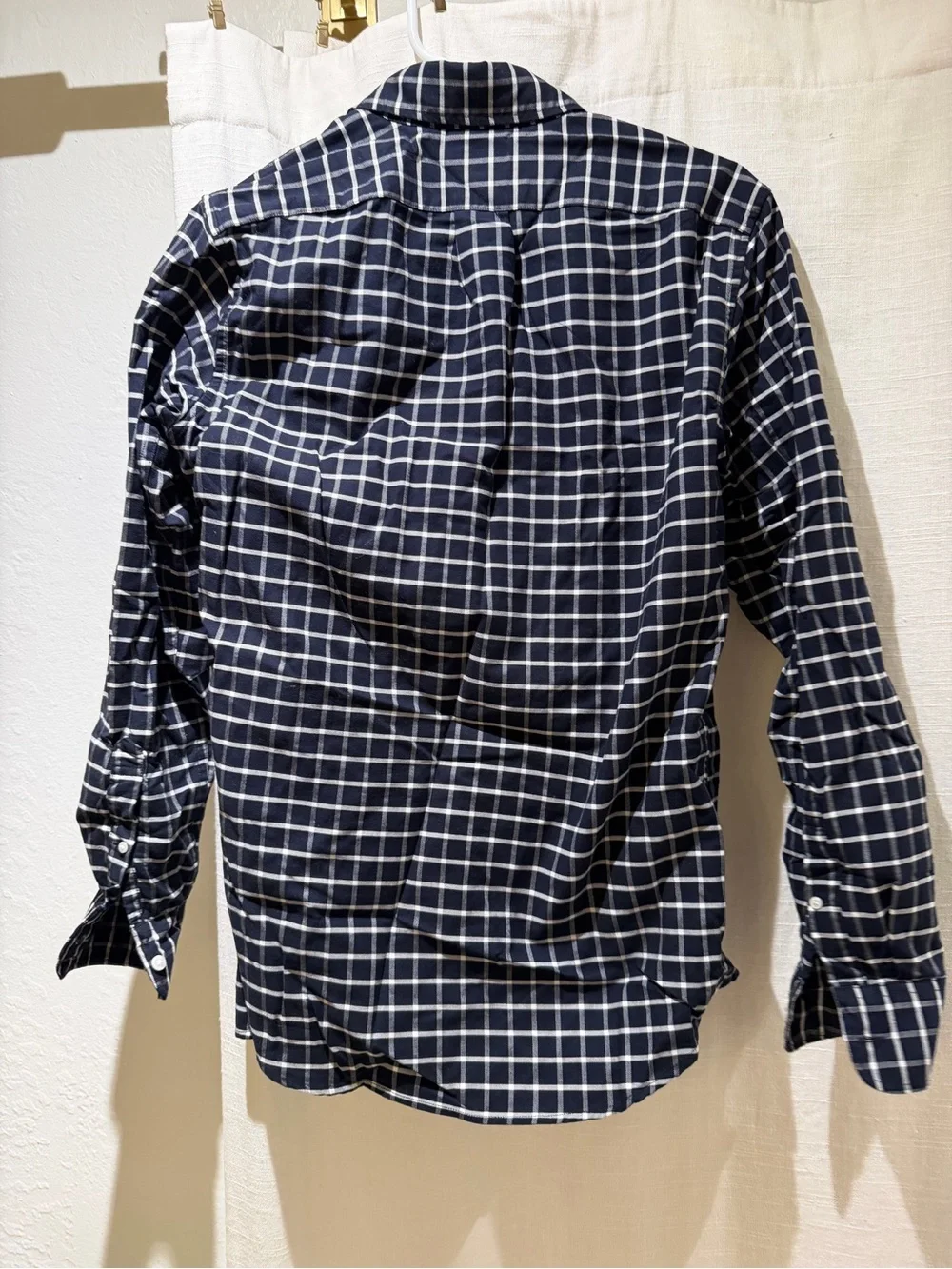 J Crew Navy/White Checkered Button Up (Men’s XS)